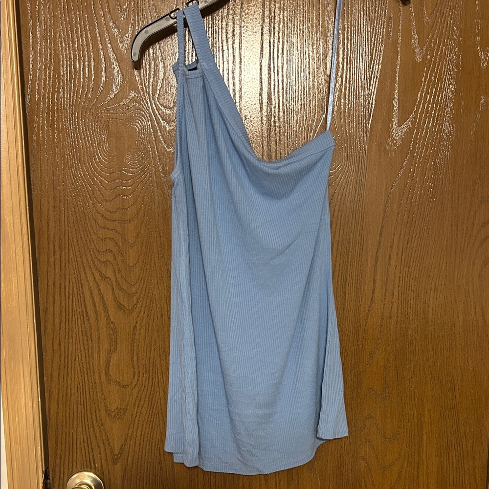 Torrid Soft Blue One Shoulder Tank Top